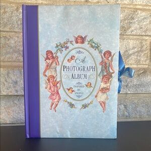 Angel-Themed Photograph Album with Ribbon (Victorian Album)